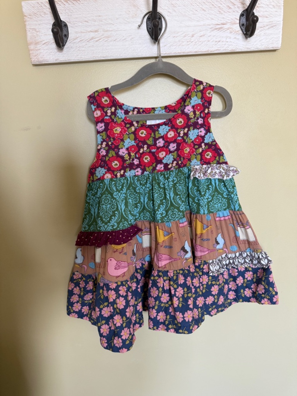 Matilda Jane Paint By Numbers Patchwork Dress | Size 4 | Birds Floral